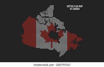 Abstract Dotted Canada Flag Map Stock Vector (royalty Free) 2207797517 