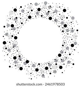 Abstractas círculo punteado. Negro y gris. Patrón de Vector geométrico. Elemento de diseño dinámico.