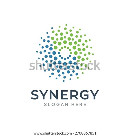 Abstract Dotted Circle Logo - Modern Blue and Green Synergy Symbol