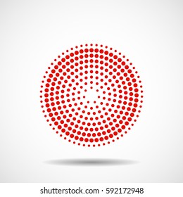 Abstract dotted circles. Colorful dots in circular form. Vector design element