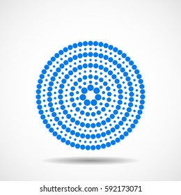 Abstract dotted circles. Colorful dots in circular form. Vector design element