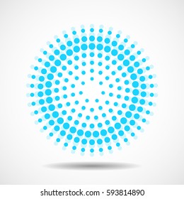 Abstract dotted circles. Colorful dots in circular form. Vector design element