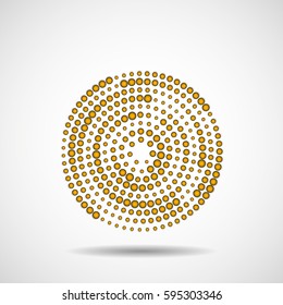 Abstract dotted circles. Colorful dots in circular form. Vector design element