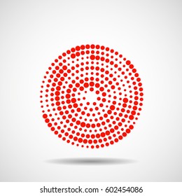 Abstract dotted circles. Colorful dots in circular form. Vector design element