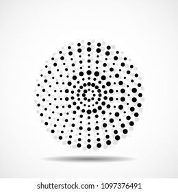 Abstract dotted circles. Dots in circular form. Vector design element