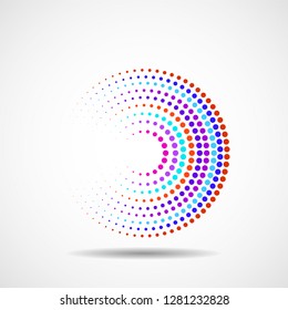 Abstract dotted circles. Dots in circular form. Vector design element