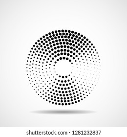 Abstract dotted circles. Dots in circular form. Vector design element