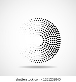 Abstract dotted circles. Dots in circular form. Vector design element