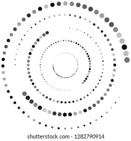 Abstract dotted circles. Dots in circular form. Halftone effect. Vector - Vector