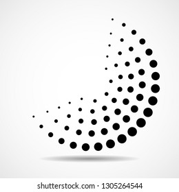 Abstract dotted circles. Dots in circular form. Halftone effect