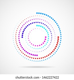 Abstract dotted circles. Dots in circular form. Vector design element
