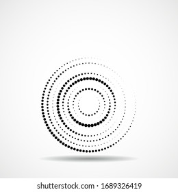 Abstract dotted circles. Dots in circular form. Vector design element