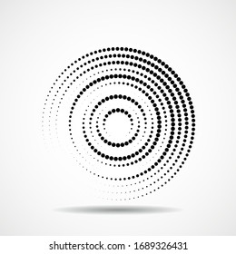 Abstract dotted circles. Dots in circular form. Vector design element