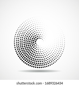 Los círculos de puntos abstractos. Puntos en forma circular. Elemento de diseño del vector