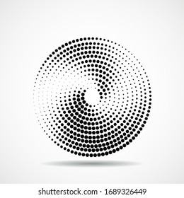 Cercles abstraits pointillés. Points en forme circulaire. Image vectorielle élément de création