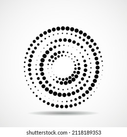 Abstract dotted circles. Dots in circular form. Vector design element