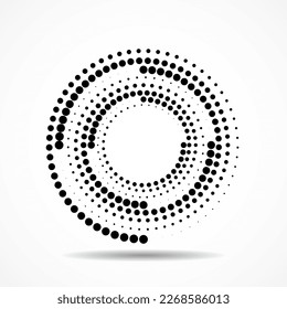 Abstract dotted circles. Dots in circular form. Vector design element