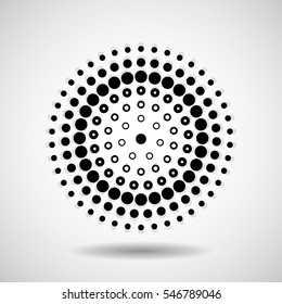 Abstract dotted circles. Dots in circular form. Vector design element