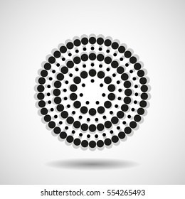 Abstract dotted circles. Dots in circular form. Vector design element