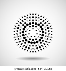 Abstract dotted circles. Dots in circular form. Vector design element