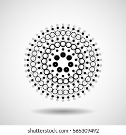 Abstract dotted circles. Dots in circular form. Vector design element
