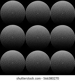 Abstract dotted circles. Dots in circular form. Vector design element