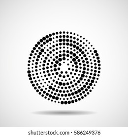 Abstract dotted circles. Dots in circular form. Vector design element