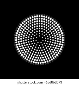 Abstract dotted circles. Dots in circular form. Vector design element
