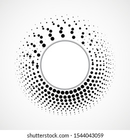Abstract dotted circles, halftone dotted background, vector