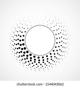 Abstract dotted circles, halftone dotted background, vector
