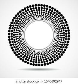 Abstract dotted circles, halftone dotted logo, vector