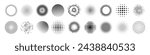 Abstract dotted circles, round halftones geometric dots gradient and pop art texture. Round dotted pattern geometric background