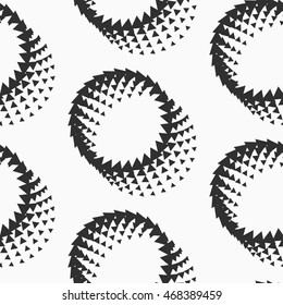 Abstract dotted circles seamless texture. Monochromatic vector pattern