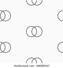 Abstract dotted circles seamless texture. Monochromatic vector pattern