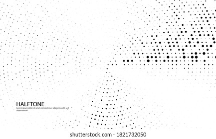 Abstract dotted circular pattern. random transform effect halftone