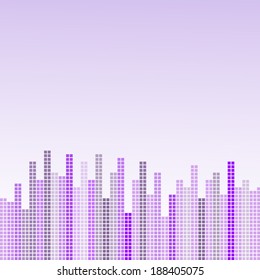 Abstract dotted city silhouette