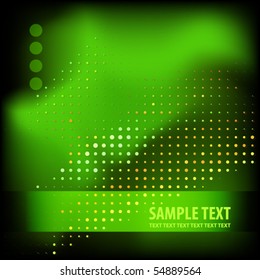 Abstract dotted dark green template. Vector