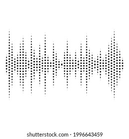 Abstract dotted equaliser. Vertical dots. Vector illustration of a graphic eq isolated on black background