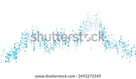 Abstract dotted financial graph chart sparkling background. Vector minimal tech design
