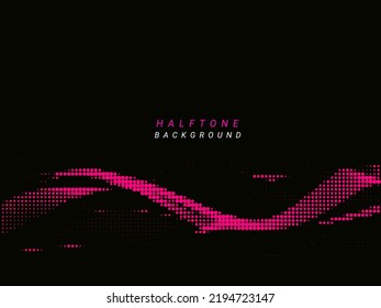 Abstract dotted flow wave black design color background