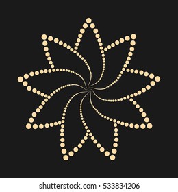 Abstract dotted flower shape. Design element.