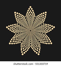 Abstract dotted flower shape. Design element.