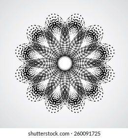 Abstract Dotted Flowers. Can be Used like Logo design. Vector illustration background