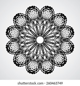 Abstract Dotted Flowers. Can be Used like Logo design. Vector illustration background
