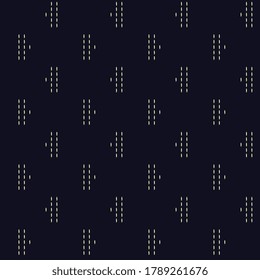 Abstract dotted geometrical motif pattern ultimate blue background. Small lines geometrical ornament continuous design. Duotone grunge simple geo pattern, textile swatch man shirt allover print block.