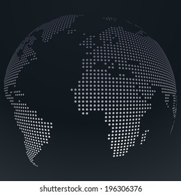 Abstract dotted globe background