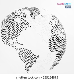 Abstract dotted globe earth. Vector illustration