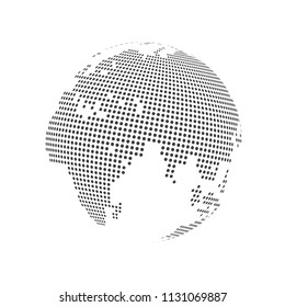 Abstract dotted globe earth world map. Vector illustration