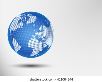 Abstract dotted globe. Vector illustration of a world map. Abstract business background.