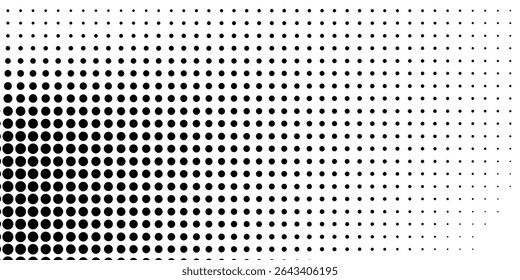 Abstract dotted gradient texture. Vanishing polka dot background. Repeating dots modern abstract design art